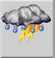 Nearby thunderstorm, overcast