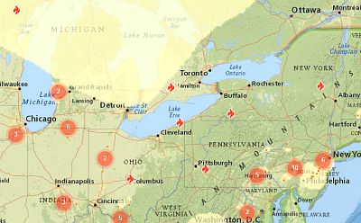 Fire smoke map